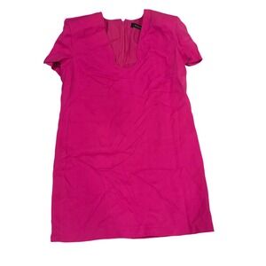 Versace Pink Sheath Dress Cutout Neckline Short Sleeve Made in Italy Size 44